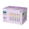 Philips filamentová sviečka číra 40W P45 E14 x6, 4,3 W, 40 W, E14, 470 lm, 15000 h