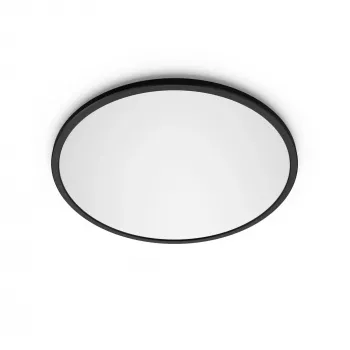 Stropné svietidlo Philips Valen 16W LED, čierna, okrúhle, teplý tón, 220–240V