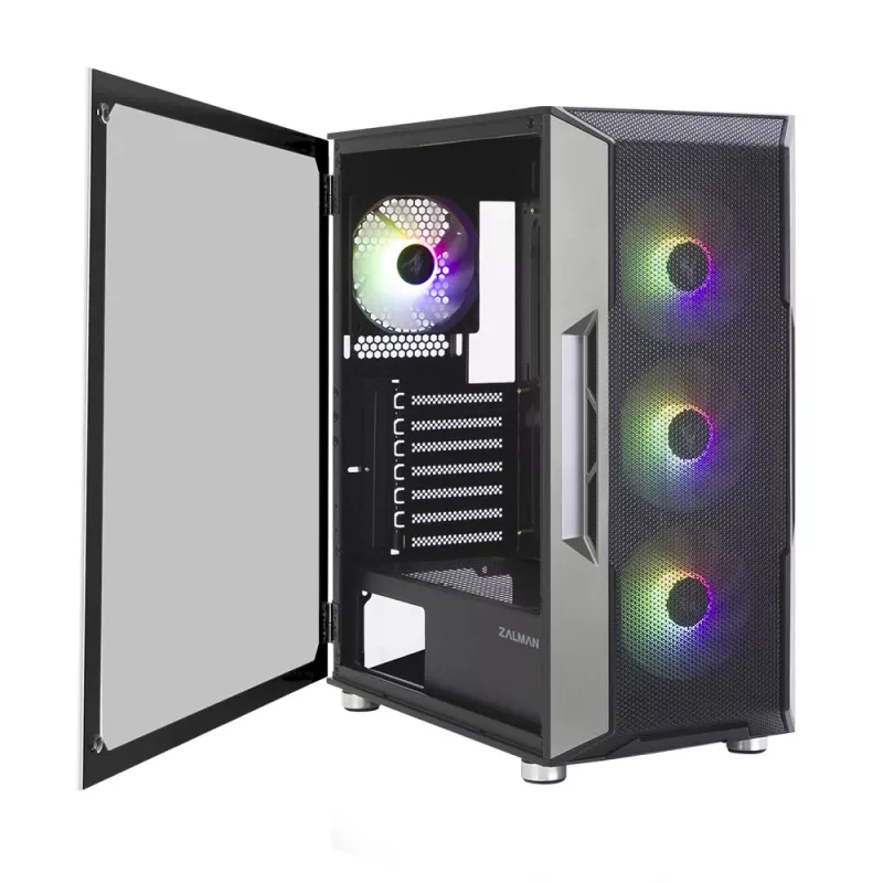 Zalman I3 Neo ATX Mid Tower PC skriňa Mesh predná strana pre efektívne chladenie 3 predinštalované ventilátory Midi Tower čierna