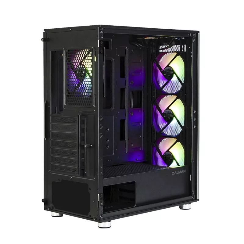 Zalman I3 Neo ATX Mid Tower PC skriňa Mesh predná strana pre efektívne chladenie 3 predinštalované ventilátory Midi Tower čierna