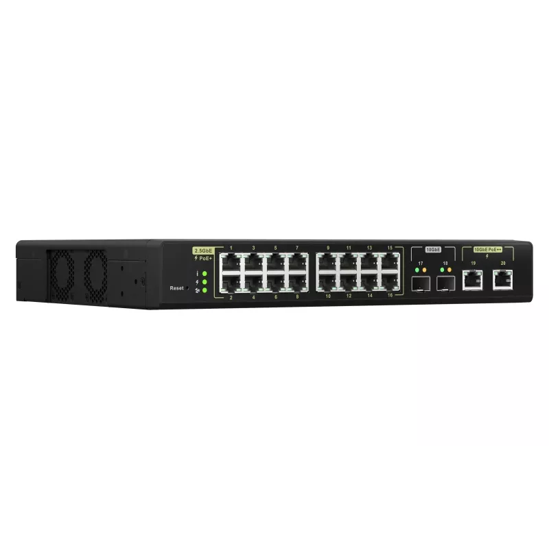 QNAP QSW-M2116P-2T2S sieťový switch Managed L2 2.5G Ethernet Power over Ethernet (PoE) čierny