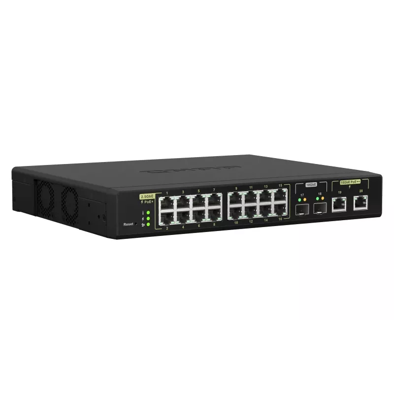 QNAP QSW-M2116P-2T2S sieťový switch Managed L2 2.5G Ethernet Power over Ethernet (PoE) čierny