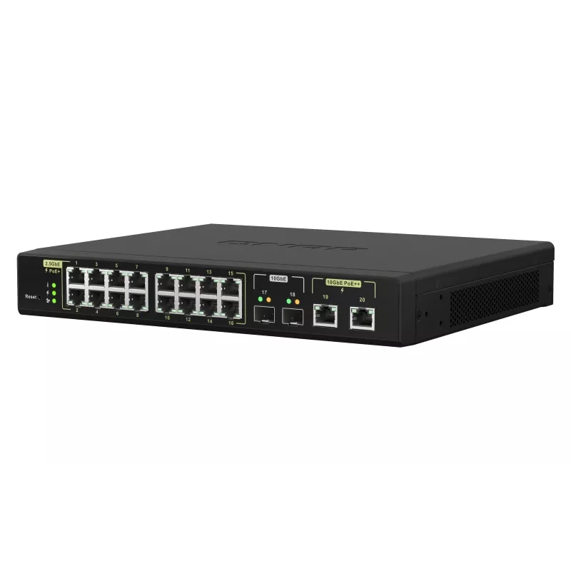 QNAP QSW-M2116P-2T2S sieťový switch Managed L2 2.5G Ethernet Power over Ethernet (PoE) čierny
