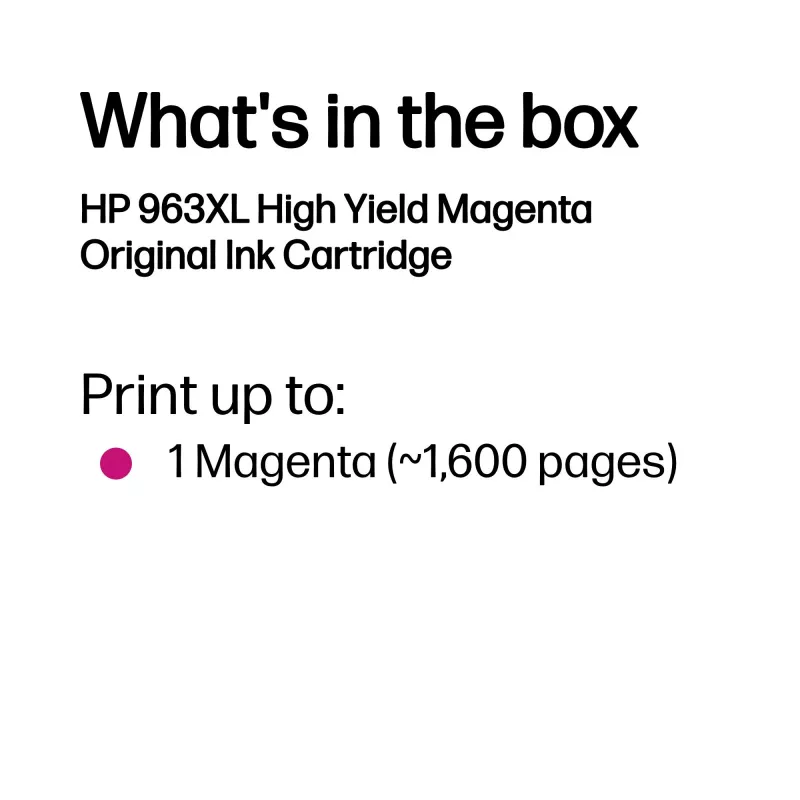 HP 963XL High Yield Magenta originálna atramentová kazeta, magenta, 1 kus, 1600 strán