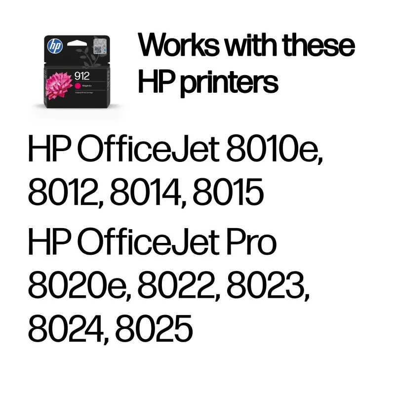 HP 912 Magenta originálna atramentová kazeta, magenta, 1 ks, 315 strán