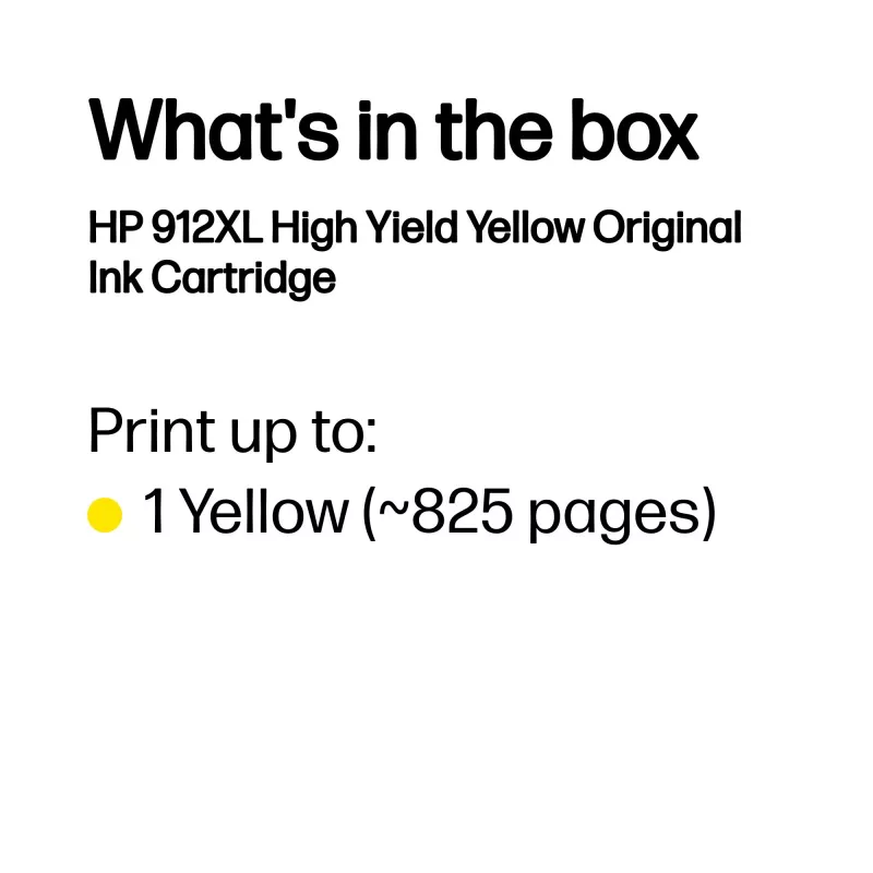 HP 912XL High Yield žltá originálna atramentová kazeta, žltá, 1 ks, 700 strán