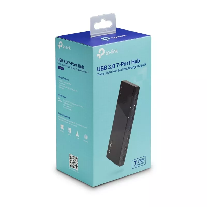 TP-Link UH700 rozbočovač USB 3.2 Gen 1 (3.1 Gen 1) Micro-B 5000 Mbit/s čierny
