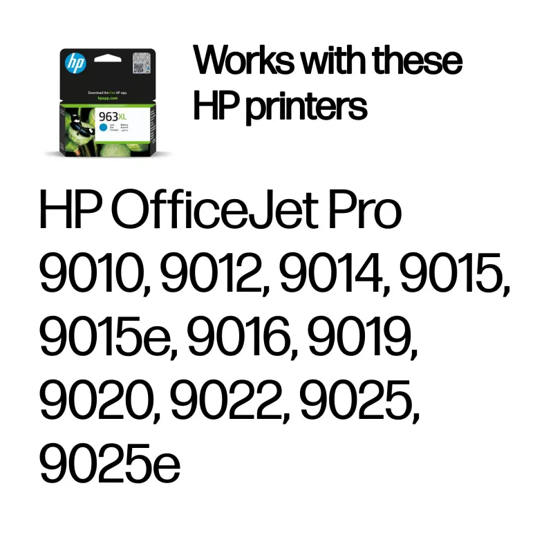 HP 963XL High Yield azúrová originálna atramentová kazeta, azúrová, 1 ks, 1600 strán
