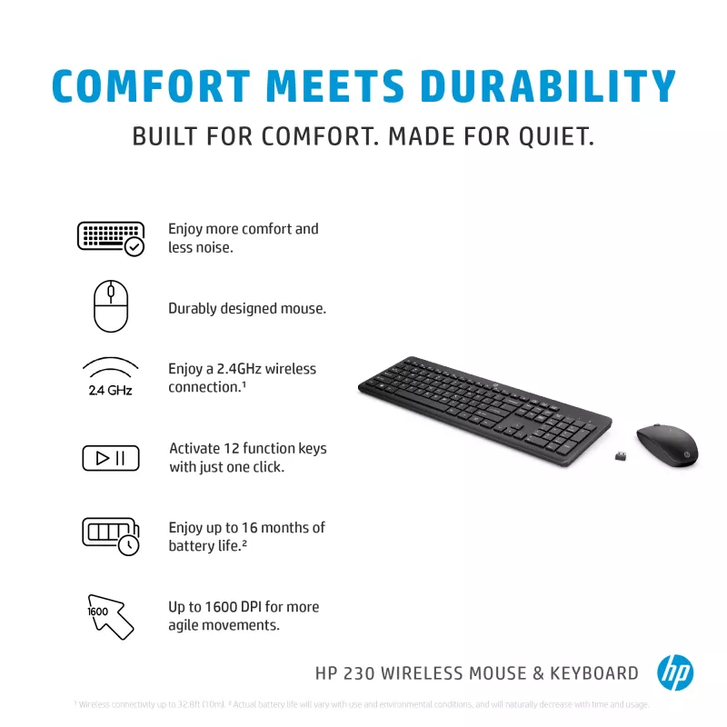 HP 230 bezdrôtová kombinácia myši a klávesnice