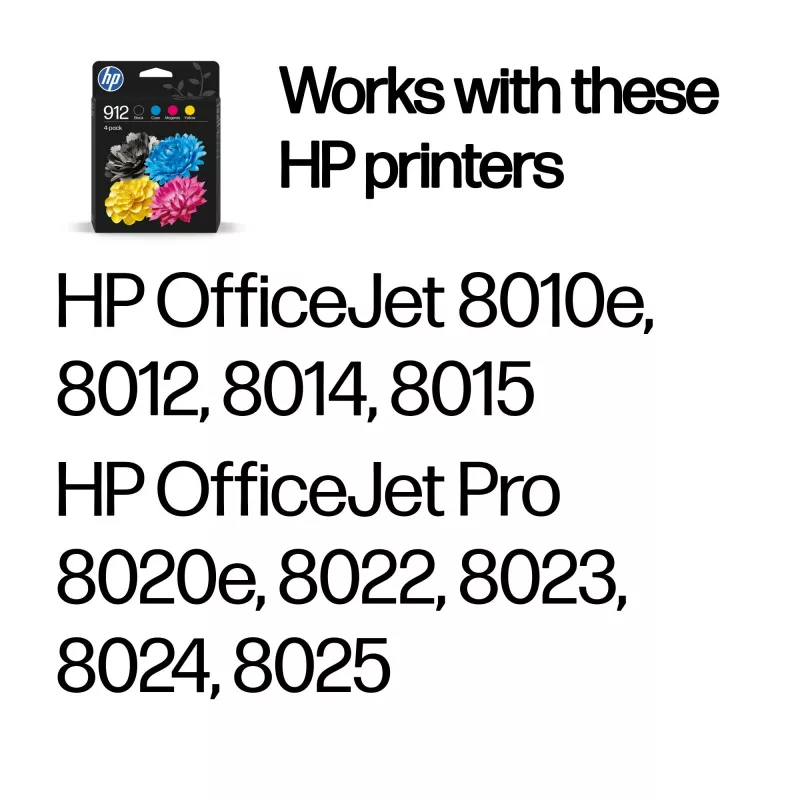 HP 912 4-balík čierna/azúrová/purpurová/žltá originálne atramentové kazety