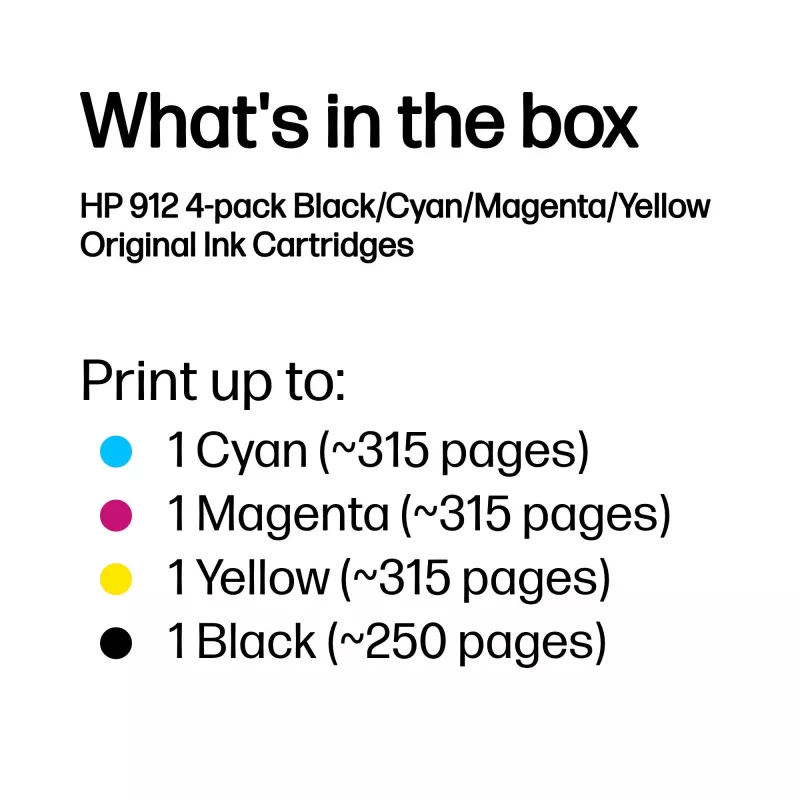 HP 912 4-balík čierna/azúrová/purpurová/žltá originálne atramentové kazety