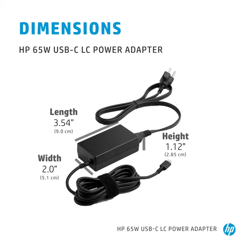 HP 65W USB-C LC napájací zdroj notebook interiér 65W čierny