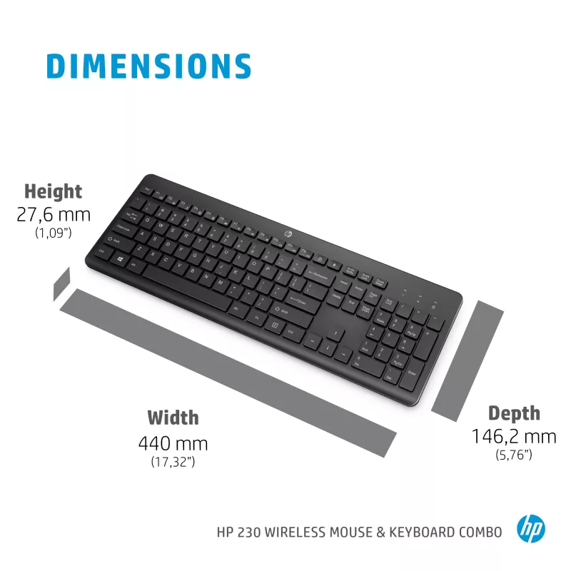 HP 230 bezdrôtová kombinácia myši a klávesnice