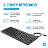 HP 150 káblová klávesnica Full-Size USB čierna 1m kábel