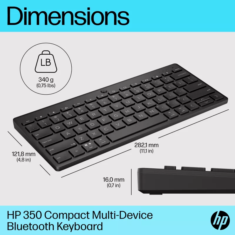 HP 350 Compact Multi-Device Bluetooth klávesnica