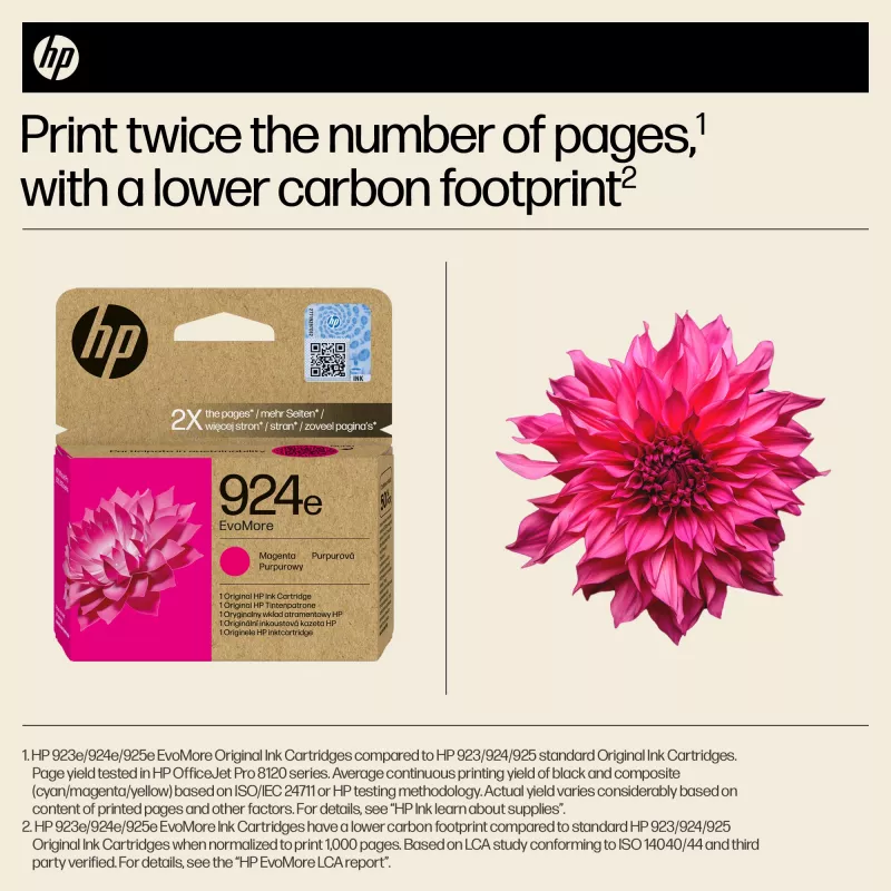 HP 924e EvoMore magenta originálna atramentová kazeta, magenta, 1 kus, 800 strán