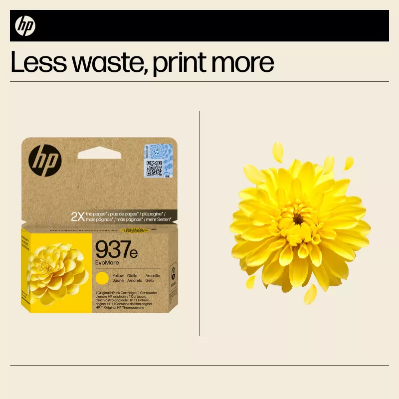 HP 937e EvoMore žltá originálna atramentová kazeta