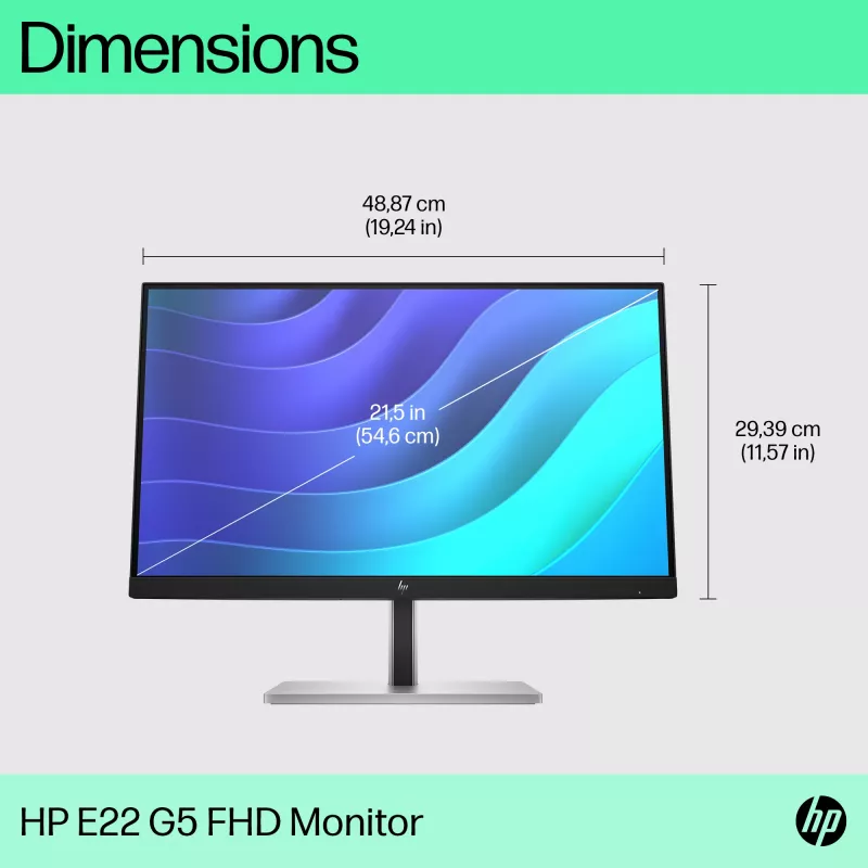 HP E-Series E22 G5 FHD monitor, 54,6 cm (21,5 palcov), Full HD, LCD, 5 ms (repasovaný)