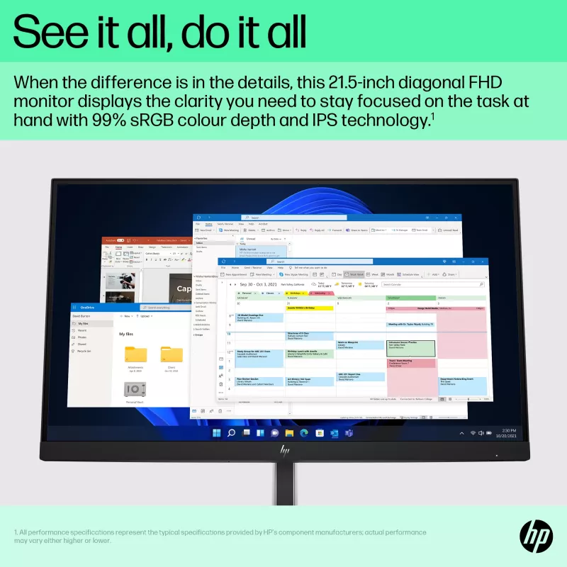 HP E-Series E22 G5 FHD monitor, 54,6 cm (21,5 palcov), Full HD, LCD, 5 ms (repasovaný)