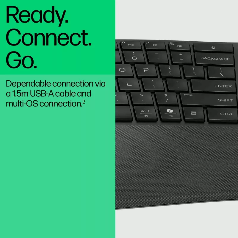 HP 480 Comfort káblová klávesnica Full-Size USB čierna 1,5 m