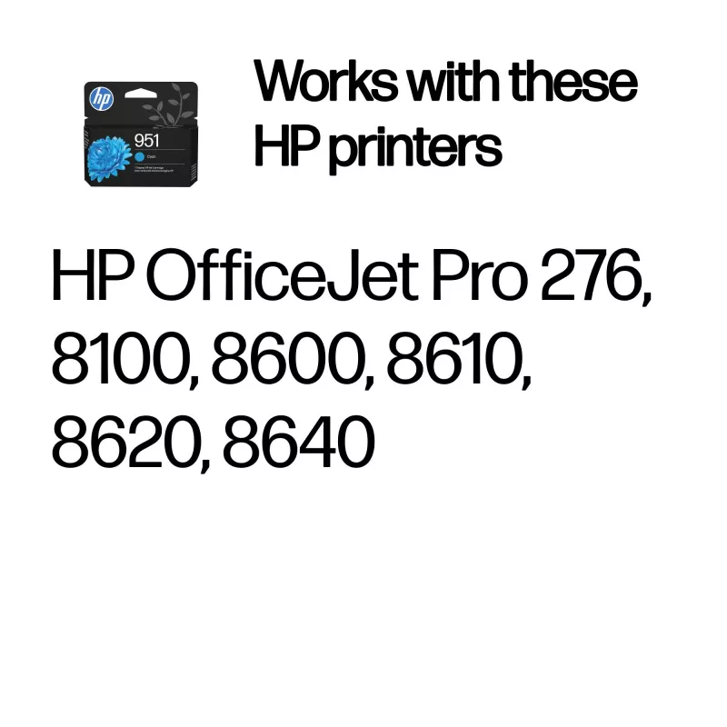 HP 951 azúrová originálna atramentová kazeta, azúrová, 1 ks, 535 strán