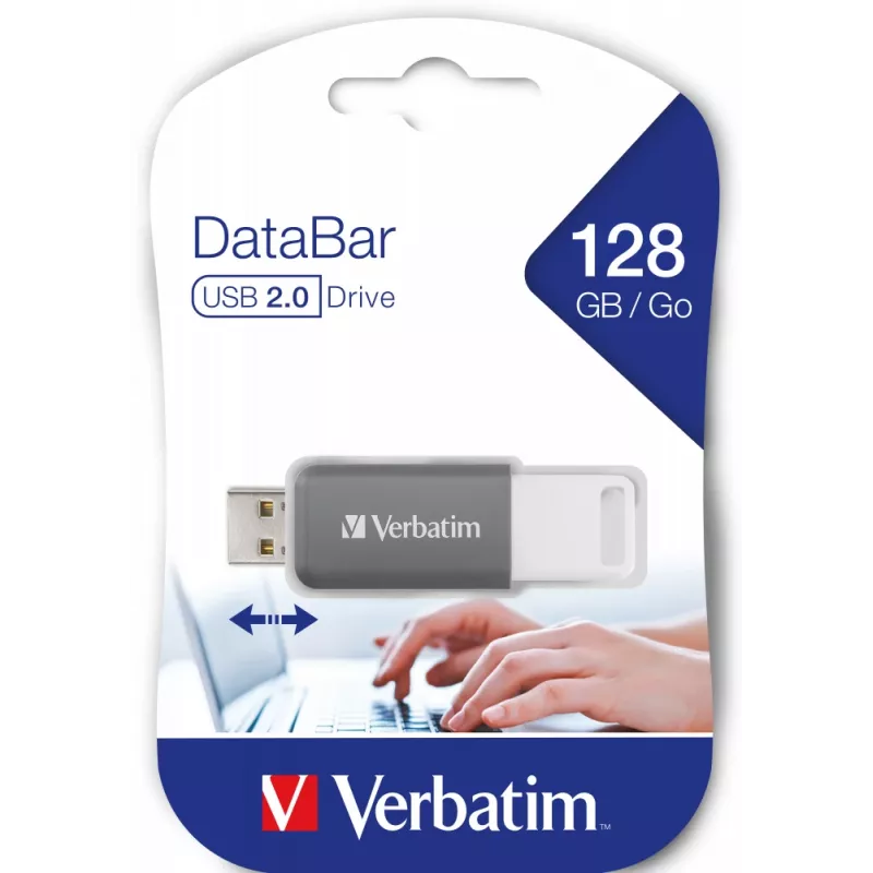 Verbatim V DataBar USB kľúč 128 GB USB Type-A 2.0 sivý