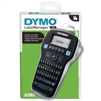 DYMO LabelManager ™ 160 QWERTZ, QWERTZ, D1, termotransfer, 180 x 180 DPI, 12 mm/s, čierna, strieborná