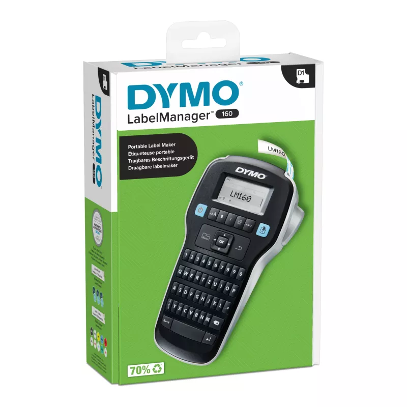 DYMO LabelManager ™ 160 QWERTZ, QWERTZ, D1, termotransfer, 180 x 180 DPI, 12 mm/s, čierna, strieborná
