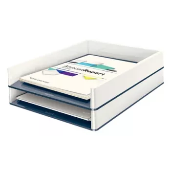 Leitz Briefablage WOW Dual Colour, plast, metalická, biela, A4, 267 mm, 336 mm, 49 mm