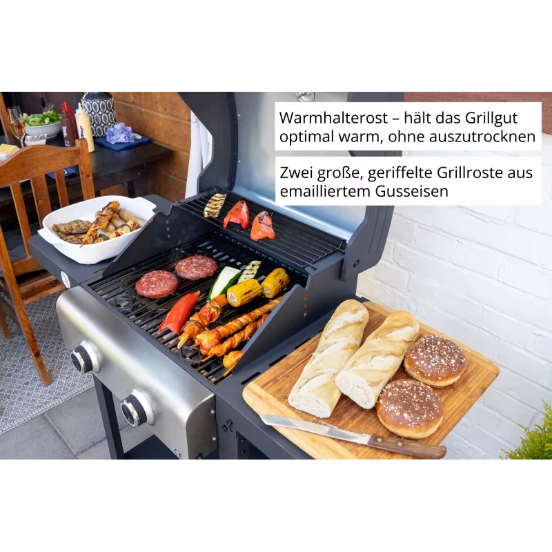 Unold 58595 Barbecue Grill-Wagen BUDDY Cart elektrický čierna, nehrdzavejúca oceľ 2600 W