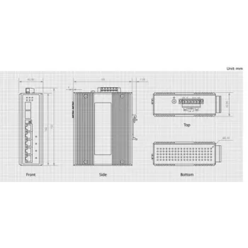 LevelOne 6-portový gigabit priemyselný switch, 1 x SFP, 1 x SFP/RJ45 Combo, -40°C až 75°C, DIN lišta