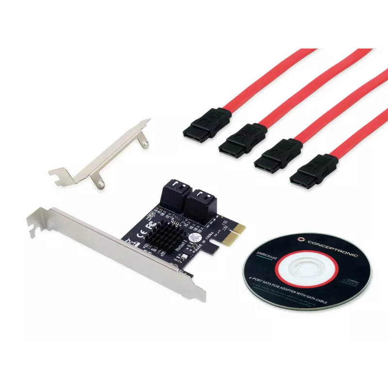 Conceptronic EMRICK 4-portový SATA PCIe adaptér so SATA káblami