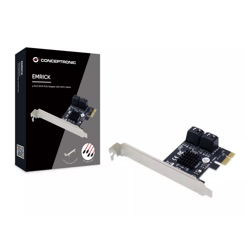Conceptronic EMRICK 4-portový SATA PCIe adaptér so SATA káblami