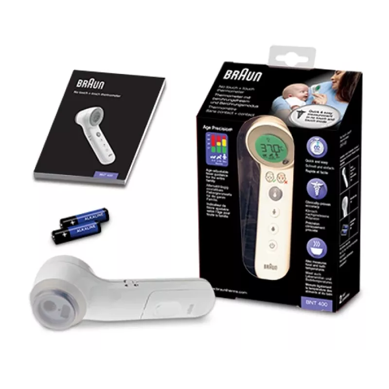 Braun BNT400 bezkontaktný biely čelo