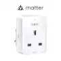 Smart zásuvka TP‑Link Tapo Mini P110M — Wi‑Fi/Bluetooth smart zásuvka do interiéru, 16 A, 100–240 V, 3680 W, biela