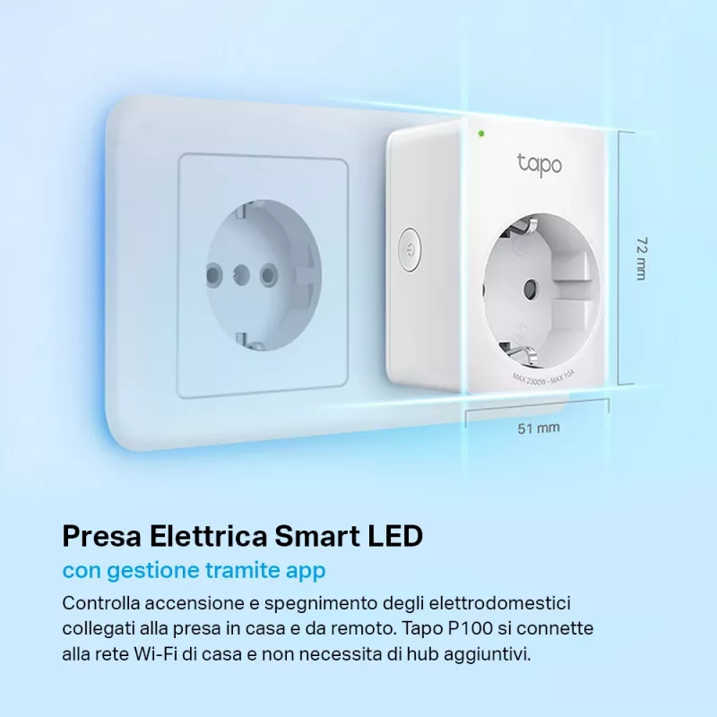 TP-LINK Tapo P100 smart zásuvka biela 2300 W
