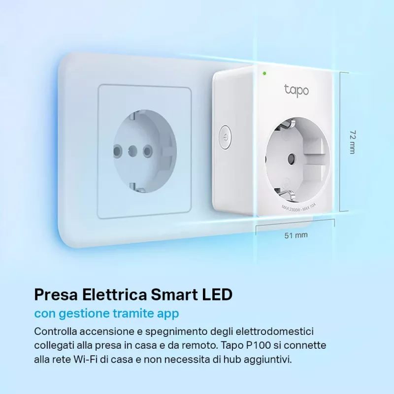 TP-LINK Tapo P100 smart zásuvka biela 2300 W