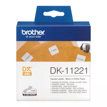 Štvorcová papierová etiketa Brother DK11221