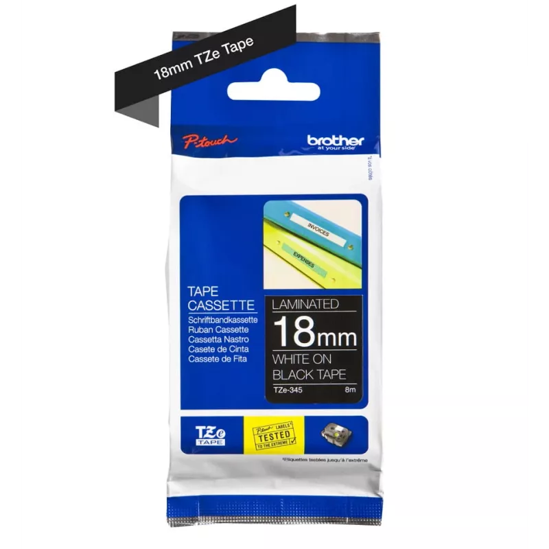 Laminovacia páska Brother TZe345 18mm biela na čiernu