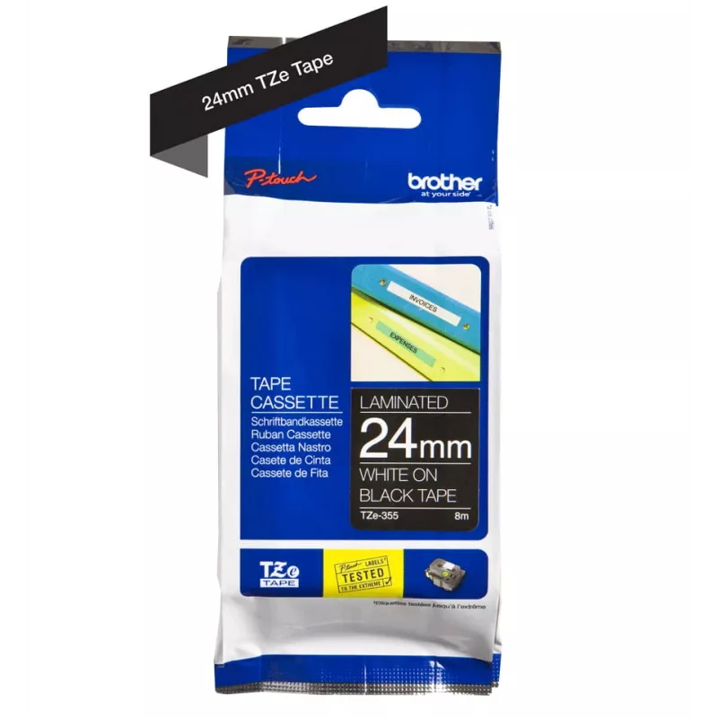 Etiketová páska Brother TZe355 24mm biela na čiernu