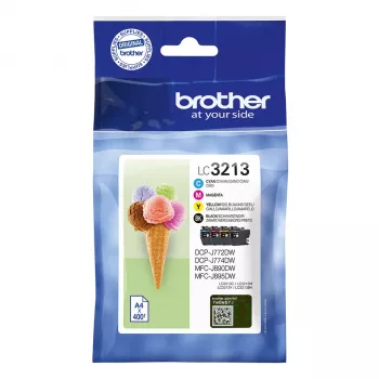 Sada kaziet Brother LC3213VALDR čierna azúrová purpurová žltá