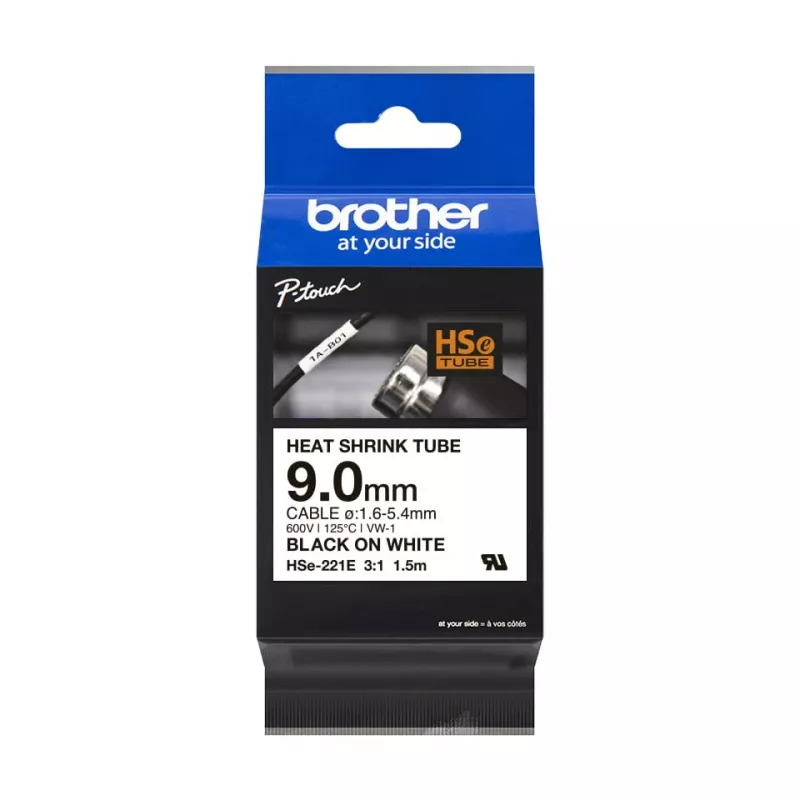 Zmršťovacia bužírka Brother HSE-221E čierna biela 150 cm