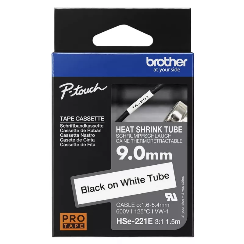 Zmršťovacia bužírka Brother HSE-221E čierna biela 150 cm