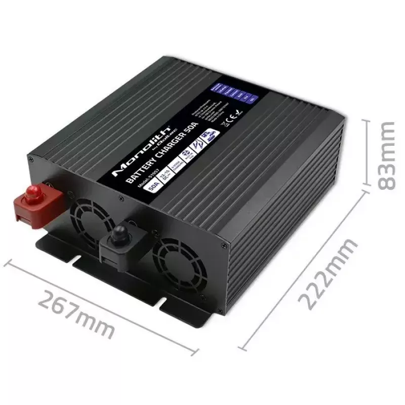 Nabíjačka batérií QOLTEC 51957 50A 12V pre batérie LiFePO4, AGM, GEL, SLA