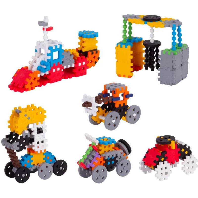 Stavebné kocky Marioinex Mini Waffle Constructor 300 — kompatibilná stavebnica, 300 dielov, viacfarebná