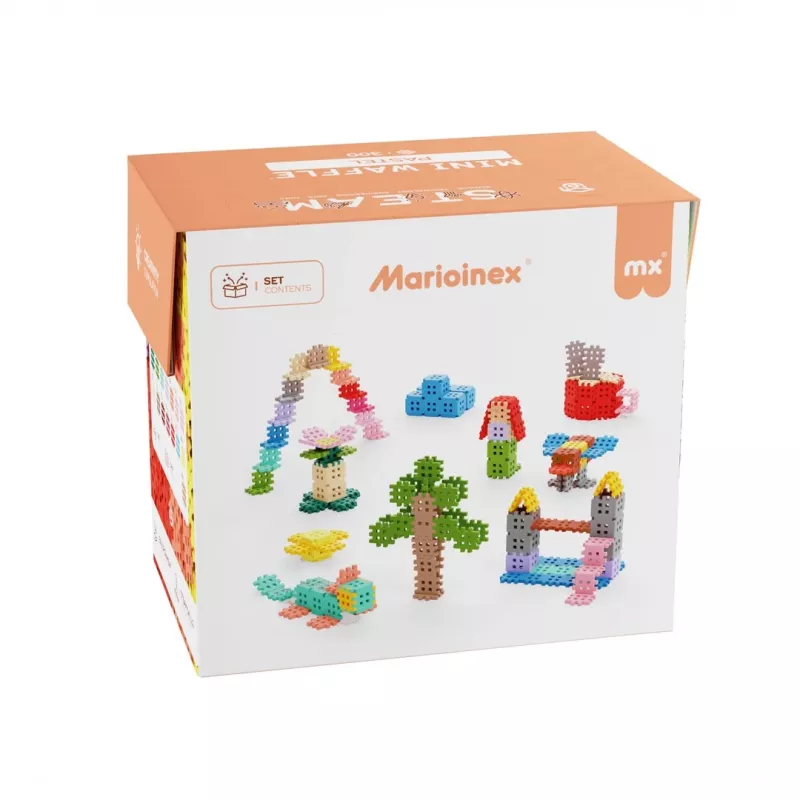Stavebnica Marioinex Mini Waffle, pastelová, 300 dielikov