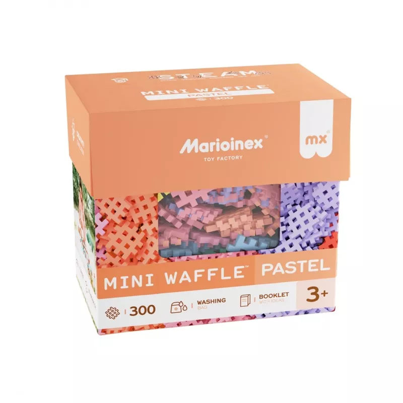 Stavebnica Marioinex Mini Waffle, pastelová, 300 dielikov