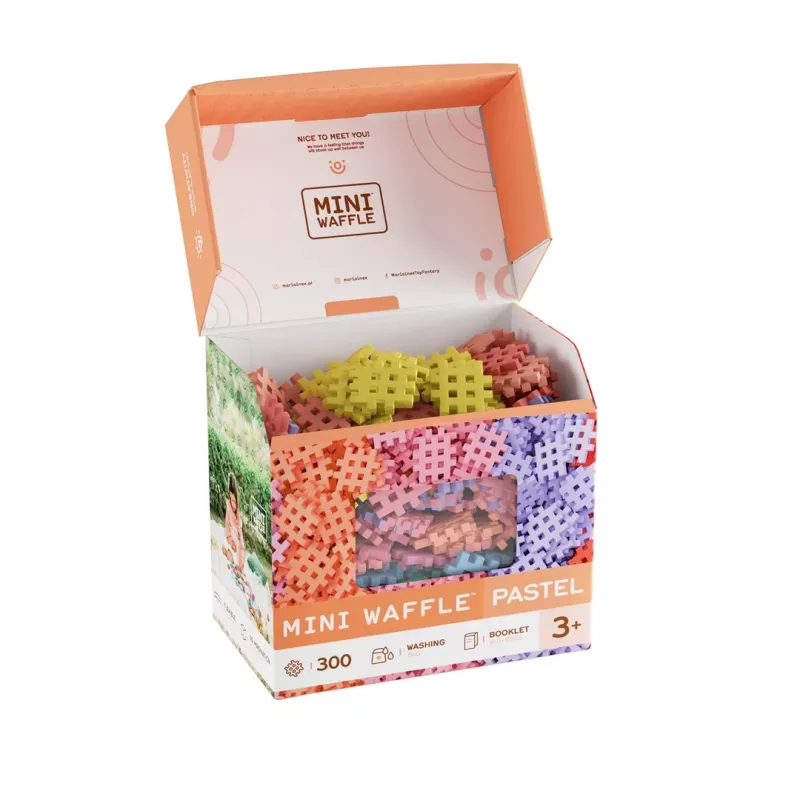 Stavebnica Marioinex Mini Waffle, pastelová, 300 dielikov