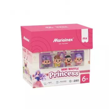 Stavebnica Marioinex Waffle Mini Blocks Princess — 280 dielov, viacfarebná, box, vek 6+
