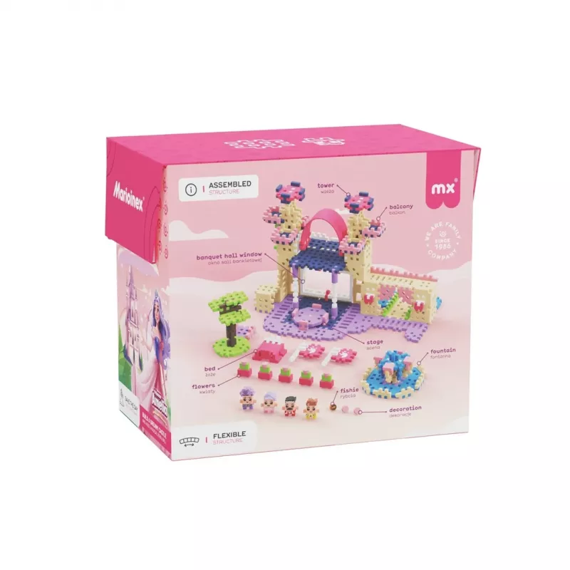 Stavebnica Marioinex Waffle Mini Blocks Princess — 280 dielov, viacfarebná, box, vek 6+
